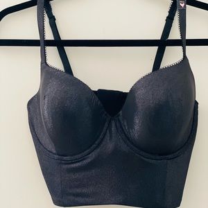 Victoria Secret Black Shimmer Bustier . With tags